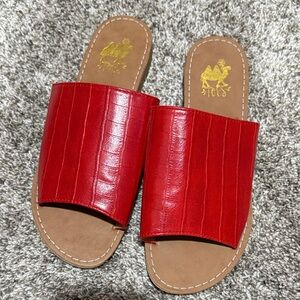 Stylish Red Slide Sandals
